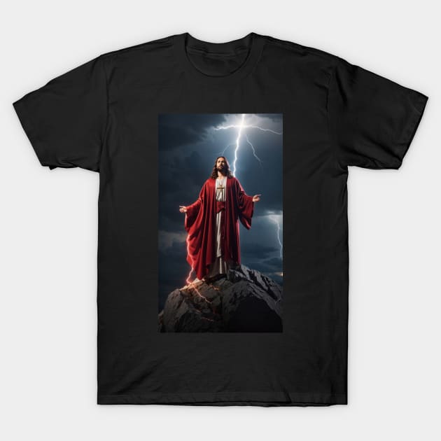 Jesus on Hill Top T-Shirt by Ratherkool